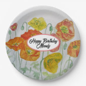 Orange Poppy Rose Blume Muster Party Platine Pappteller (Vorderseite)