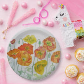 Orange Poppy Rose Blume Musterpapier Party Plättch Pappteller (Party)