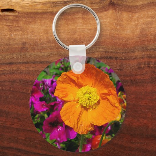 Orange Poppy Schlüsselanhänger (Vorderseite)