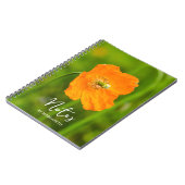 Orange Poppy Summer Blume Foto und benutzerdefinie Notizblock (Linke Seite)