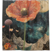 Orange Poppy Under Moonlight Duschvorhang (Vorderseite)