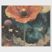 Orange Poppy Under Moonlight Geschenkpapier (Flach)