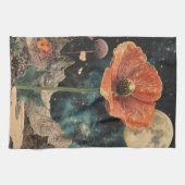 Orange Poppy Under Moonlight Geschirrtuch (Horizontal)
