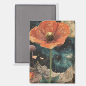 Orange Poppy Under Moonlight Magnet (Vorderseite/Rückseite)
