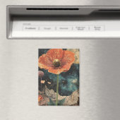 Orange Poppy Under Moonlight Magnet (In Situ (Geschirrspüler))
