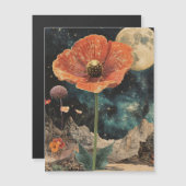 Orange Poppy Under Moonlight Magnetkarte (Vorne/Hinten)