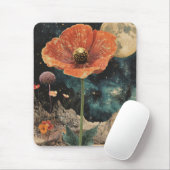 Orange Poppy Under Moonlight Mousepad (Mit Mouse)