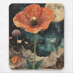 Orange Poppy Under Moonlight Mousepad
