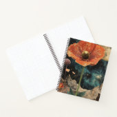 Orange Poppy Under Moonlight Notizblock (Innenseite)