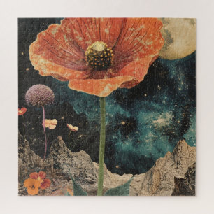 Orange Poppy Under Moonlight Puzzle