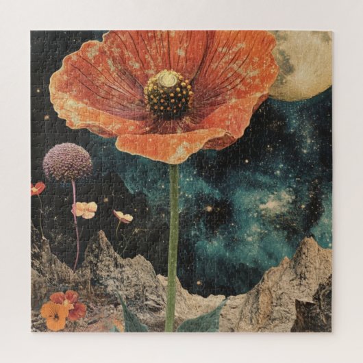Orange Poppy Under Moonlight Puzzle (Vertikal)