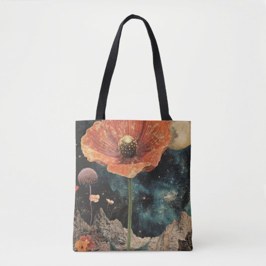 Orange Poppy Under Moonlight Tasche (Vorderseite)