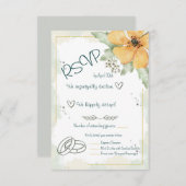Orange Poppy Watercolor Florals RSVP Karte (Vorne/Hinten)