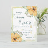 Orange Poppy Watercolor Florals Wedding Einladung (Stehend Vorderseite)