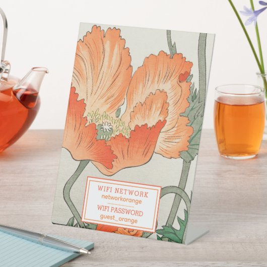 Orange Poppy - WIFI-Passwort-Informationen Sockelschild (In Situ)