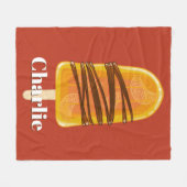 Orange Popsicle individuelle Name & Color Fleece D (Vorderseite (Horizontal))