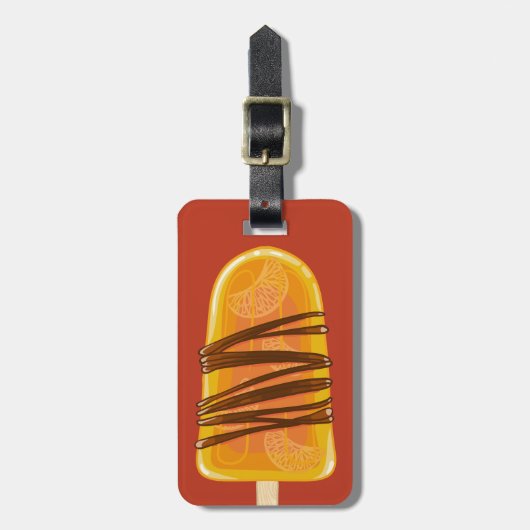 Orange Popsim, benutzerdefiniertes Textgepäck Gepäckanhänger (Vorderseite vertikal)