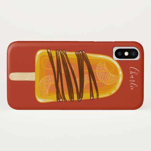 Orange Popsim individuelle Name Case-Mate iPhone Hülle (Rückseite (Horizontal))