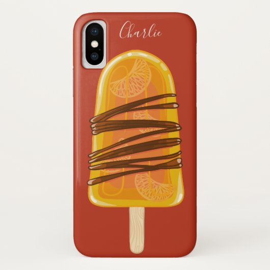 Orange Popsim individuelle Name Case-Mate iPhone Hülle (Rückseite)
