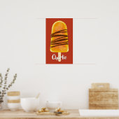 Orange Popsim individuelle Name Poster (Küche)