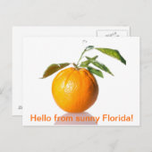 Orange Postcard - Hallo aus dem sonnigen Florida! Postkarte (Vorne/Hinten)