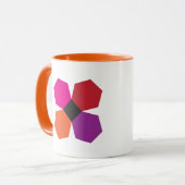 Orange PPE-Blumenblock-Kaffee-Tasse Tasse (Vorderseite Links)