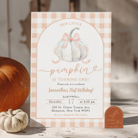 Orange Preppy Gingham Pumpkin 1. Geburtstag