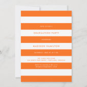 Orange | Preppy Script Foto Graduation Party Einladung (Rückseite)