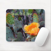 Orange Prickly Pear Cactus Blume Blossom Mousepad (Mit Mouse)