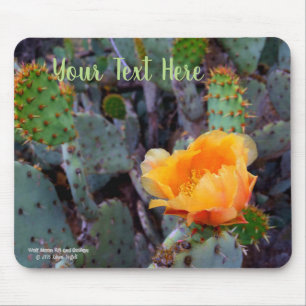Orange Prickly Pear Cactus Blume Blossom Mousepad