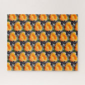 Orange Prickly Pear Cactus Blume Pattern Puzzle (Horizontal)