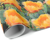Orange Prickly Pear Opuntia Blume Design Geschenkpapier (Rolleneckpunkt)