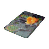 Orange Prickly Pear Opuntia Cactus Blume Foto Badematte (Schrägansicht)