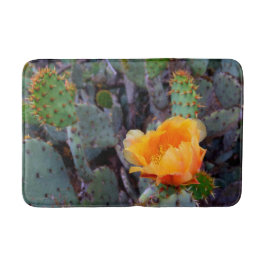 Orange Prickly Pear Opuntia Cactus Blume Foto Badematte
