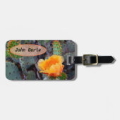 Orange Prickly Pear Opuntia Cactus Blume Foto Gepäckanhänger (Vorderseite horizontal)