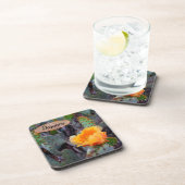 Orange Prickly Pear Opuntia Cactus Blume Foto Getränkeuntersetzer (Rechte Seite)