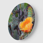 Orange Prickly Pear Opuntia Cactus Blume Foto Große Wanduhr (Winkel)