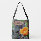 Orange Prickly Pear Opuntia Cactus Blume Foto Tragetaschen Mit Langen Trägern (Rückseite)