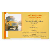 Orange Private Yellow School Busfahrer Magnetische Visitenkarte (Vorderseite)