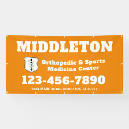 Orange Promotional Business Banner with Logo