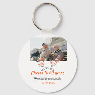 Orange prost auf 60 Jahre Hochzeit Schlüsselanhänger