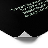 Orange PROTECT THE PLANET, ERDE Niedliche Kunst GE Poster (Ecke)