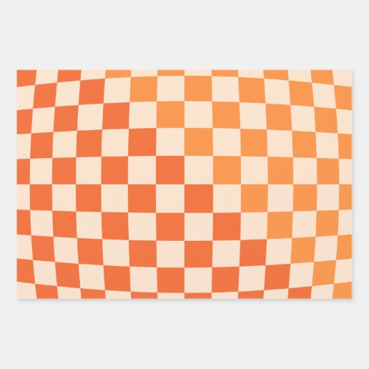 Orange-Prüfmuster für Warp-Karo Geschenkpapier Set (Vorderseite 2)