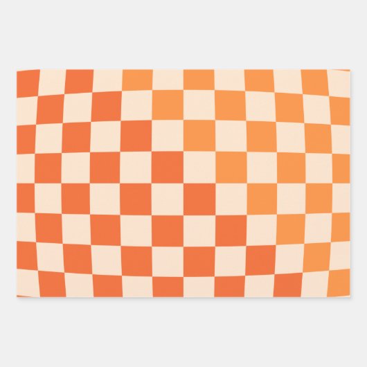 Orange-Prüfmuster für Warp-Karo Geschenkpapier Set (Vorderseite)