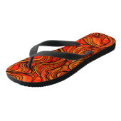 Orange Psychedelic, gestanztes Glas Abstrakt Badesandalen (Schrägansicht)