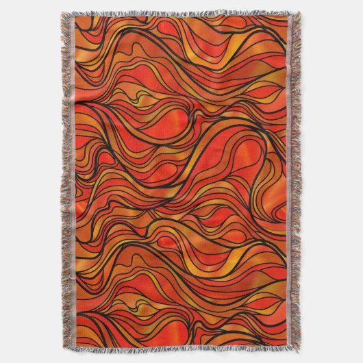 Orange Psychedelic, gestanztes Glas Abstrakt Decke (Vorderseite Vertikal)