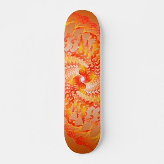 Orange Psychedelic Spirals Skateboard (Vorne)