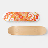 Orange Psychedelic Spirals Skateboard (Horizontal)