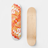 Orange Psychedelic Spirals Skateboard (Vorderseite)