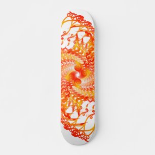 Orange Psychedelic Spirals: Skateboard